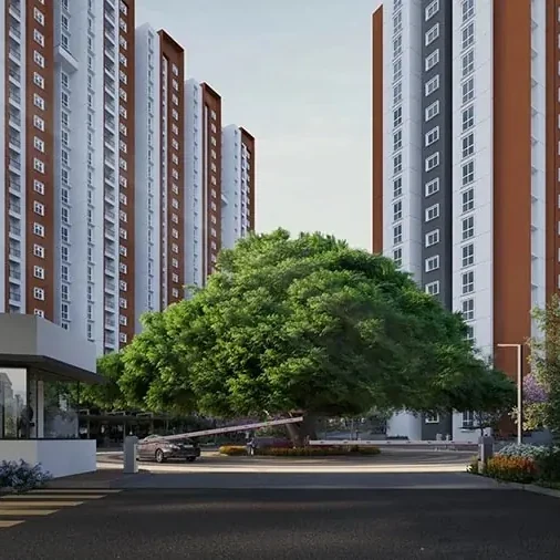 Purva Budigere Road Gallery Image Entrance and driveway, pre-launch concept render