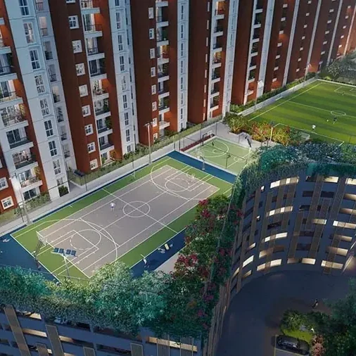 Purva Budigere Road Gallery Image Podium sports deck, pre-launch concept render
